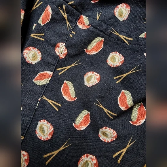ROWM Sushi Print Cotton Button Down, XL - Picture 3 of 7